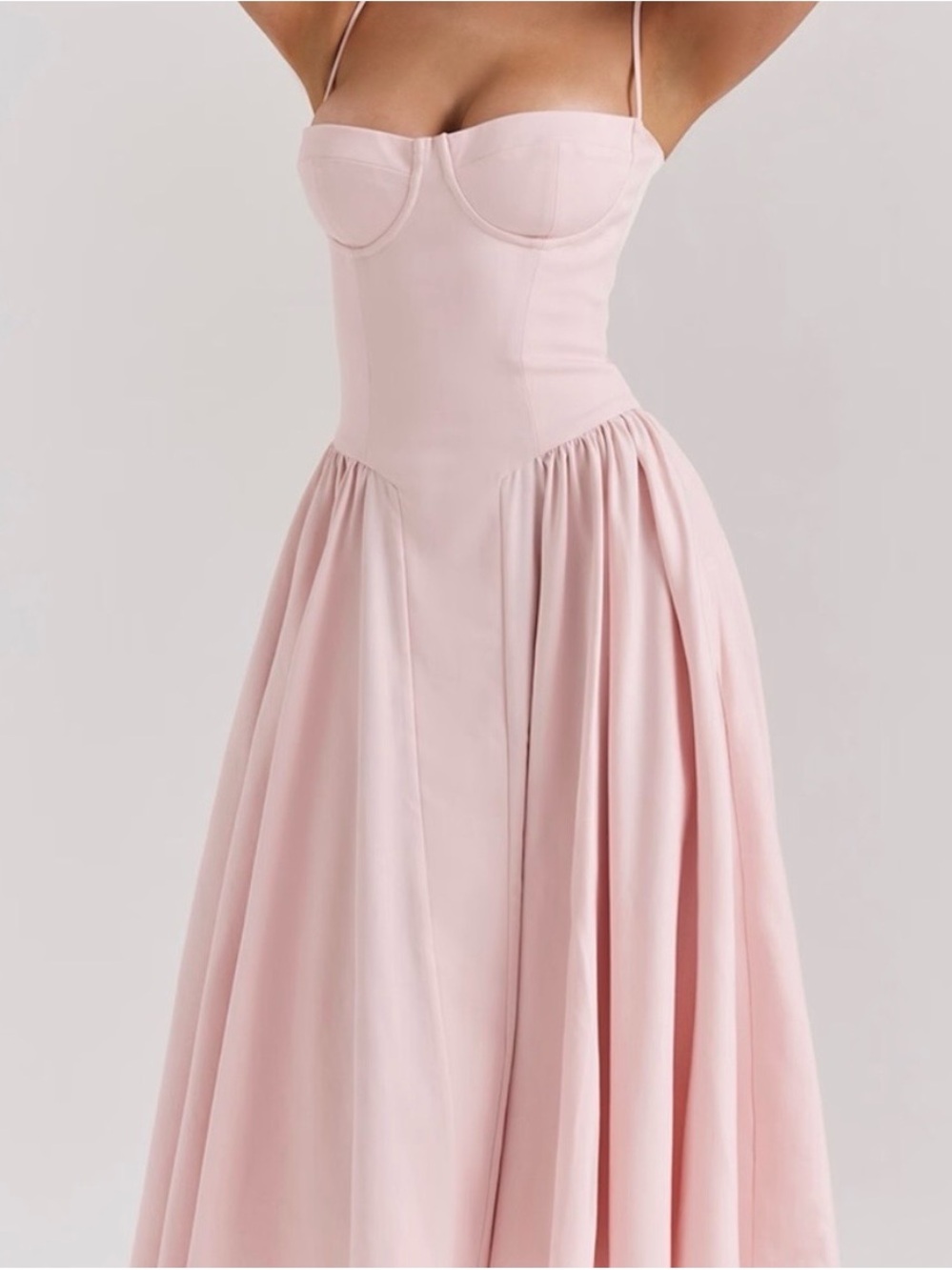 House of CB Strapless Blush Pink Corseted Dress
